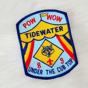 Boy Scouts of America Pow Wow Tidewater 89 Cub Scouts Iron On Patch Embroidered